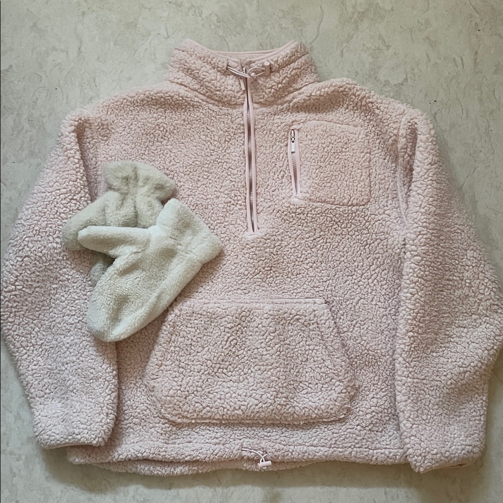 🐻‍❄️🩰 Baby Pink Sherpa Pullover XL - Picture 5 of 8